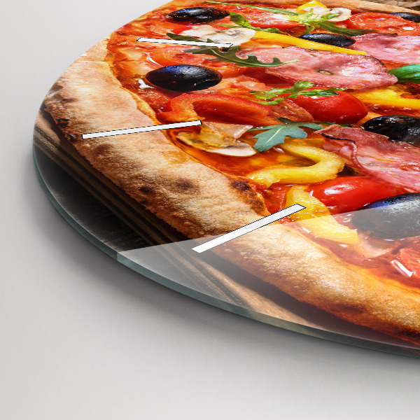 Reloj de cristal redondo Corazón culinario de Italia