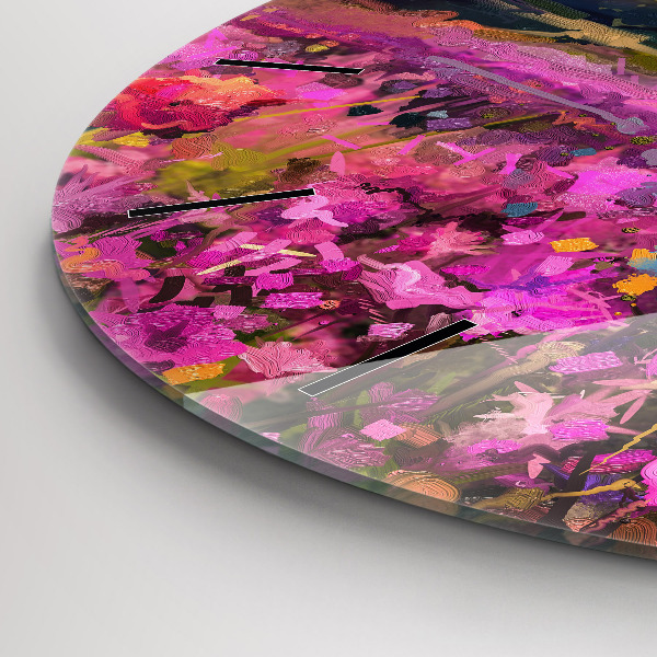 Reloj de cristal redondo Pradera al atardecer