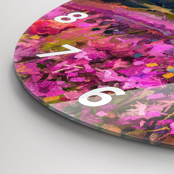 Reloj de cristal redondo Pradera al atardecer