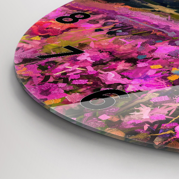 Reloj de cristal redondo Pradera al atardecer