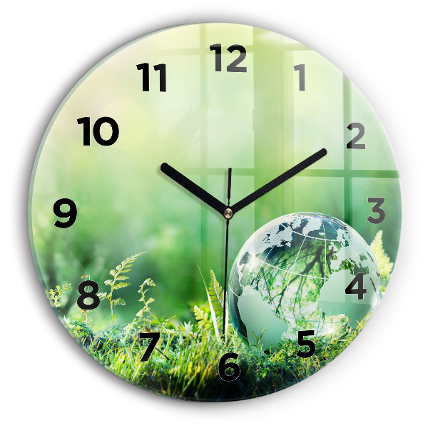 Reloj de cristal redondo Globo terráqueo