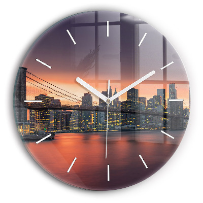Reloj de pared redondo East River de Nueva York