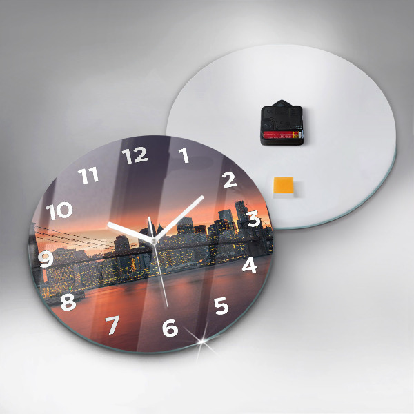 Reloj de pared redondo East River de Nueva York