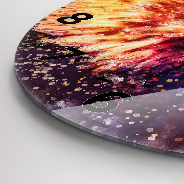 Reloj de cristal redondo Águila en acuarela