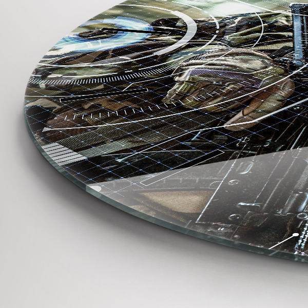 Reloj redondo pared Soldado con pistola