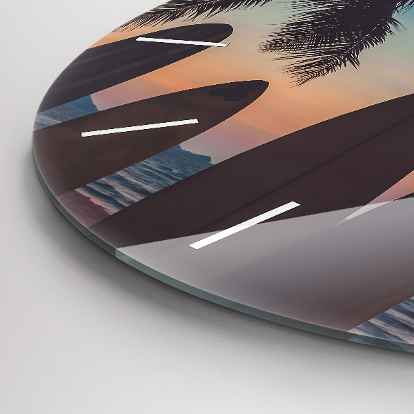 Reloj de pared redondo Surf en la playa