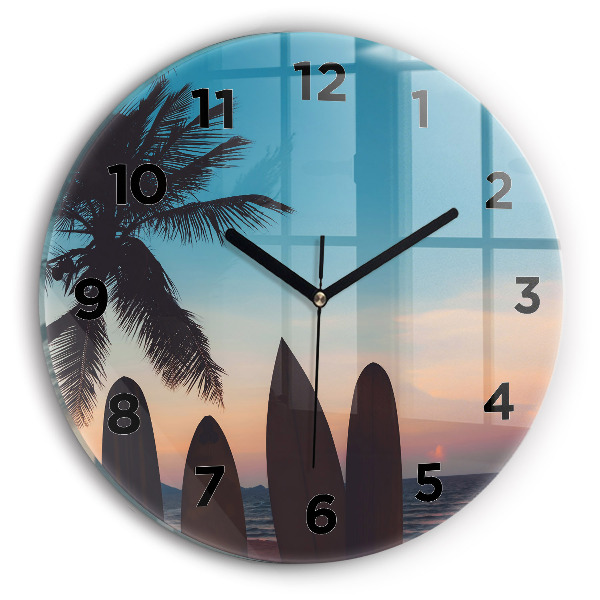 Reloj de pared redondo Surf en la playa