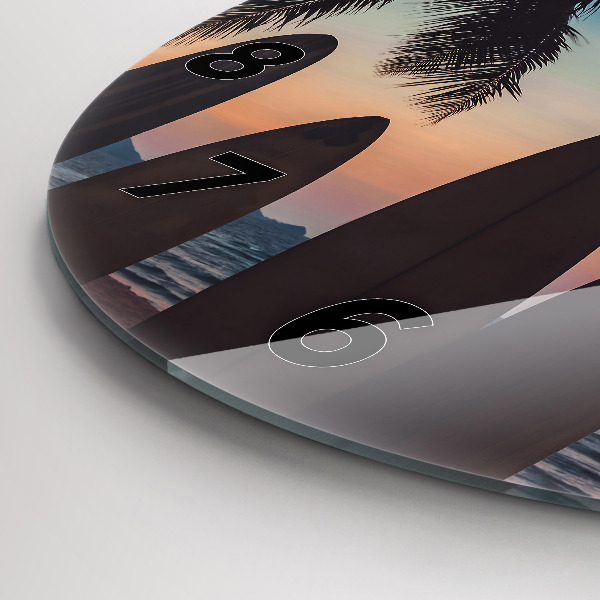 Reloj de pared redondo Surf en la playa