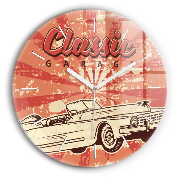 Reloj de pared redondo Auto retro vintage