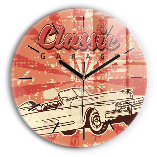 Reloj de pared redondo Auto retro vintage