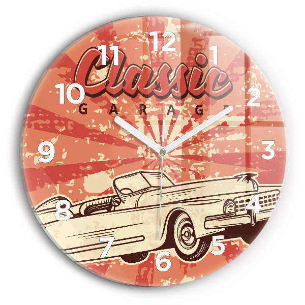 Reloj de pared redondo Auto retro vintage