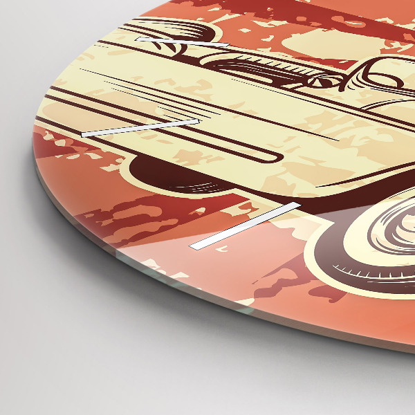 Reloj de pared redondo Auto retro vintage