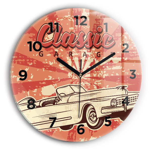 Reloj de pared redondo Auto retro vintage