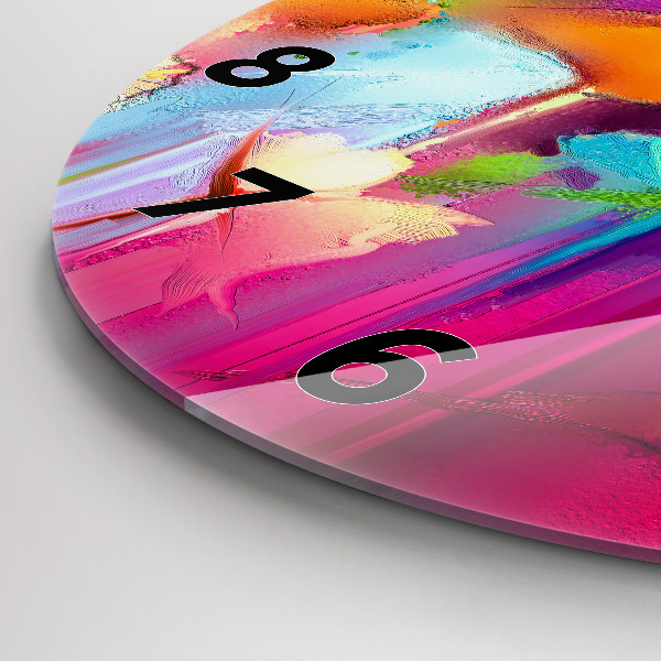 Reloj redondo pared Flores abstractas