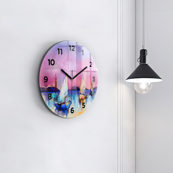 Reloj de cristal redondo Paisaje marino