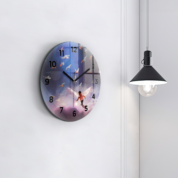 Reloj de pared redondo Niño con alas