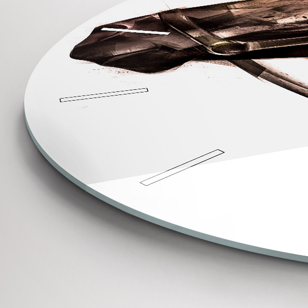 Reloj redondo pared Perfil pintado de un caballo