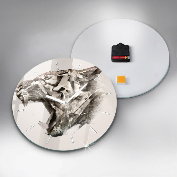 Reloj redondo pared Retrato pintado de un tigre