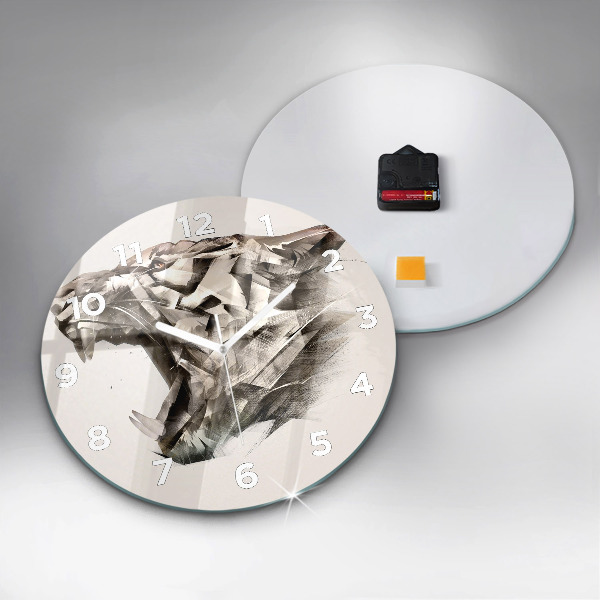 Reloj redondo pared Retrato pintado de un tigre