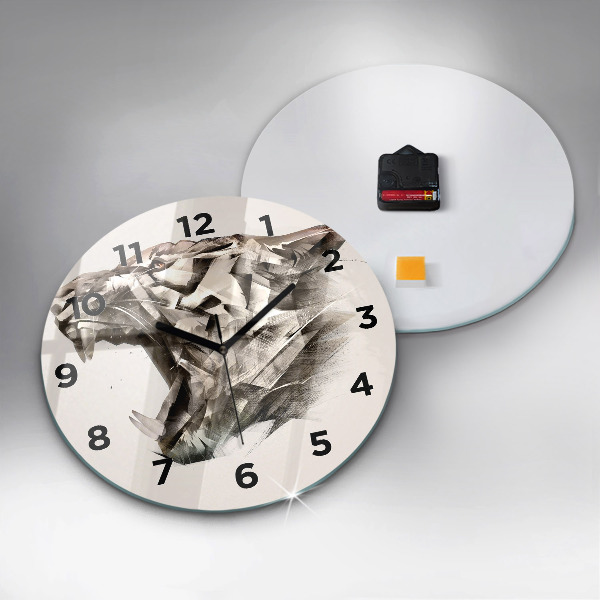 Reloj redondo pared Retrato pintado de un tigre