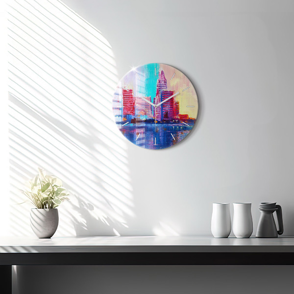 Reloj redondo pared Abstracto de rascacielos