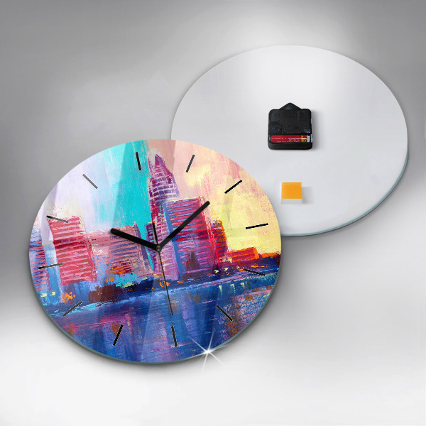 Reloj redondo pared Abstracto de rascacielos