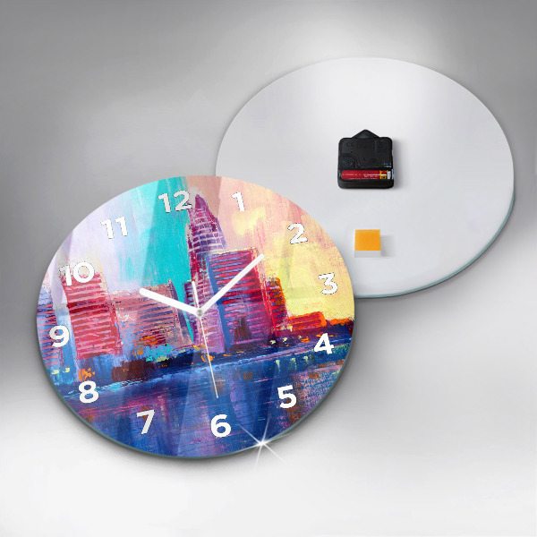 Reloj redondo pared Abstracto de rascacielos