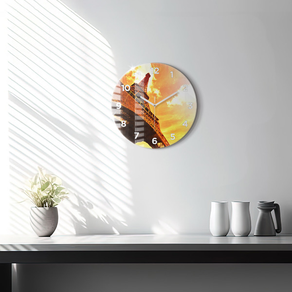 Reloj de pared redondo Torre Eiffel en París