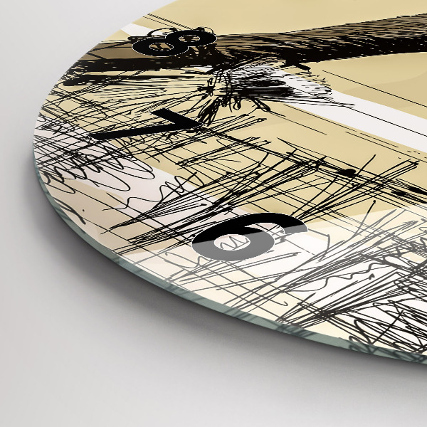 Reloj de pared redondo Mujer recogiendo arroz