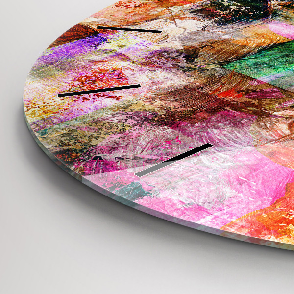 Reloj de cristal redondo Composición abstracta