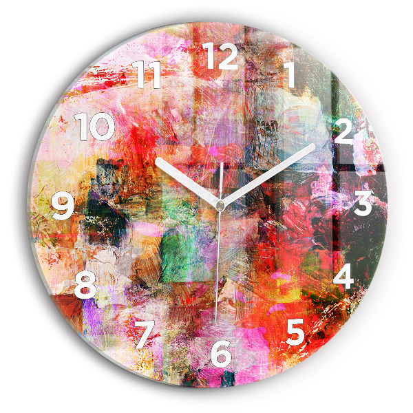Reloj de cristal redondo Composición abstracta
