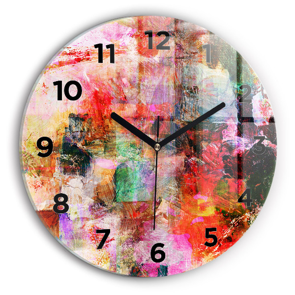 Reloj de cristal redondo Composición abstracta