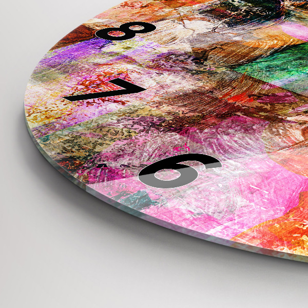 Reloj de cristal redondo Composición abstracta