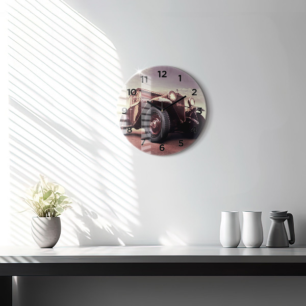 Reloj redondo pared Coche antiguo