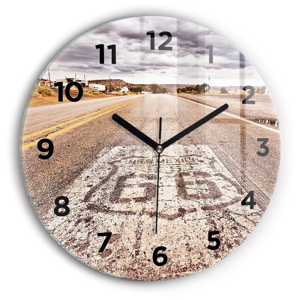 Reloj de cristal redondo Ruta 66 EE.UU.