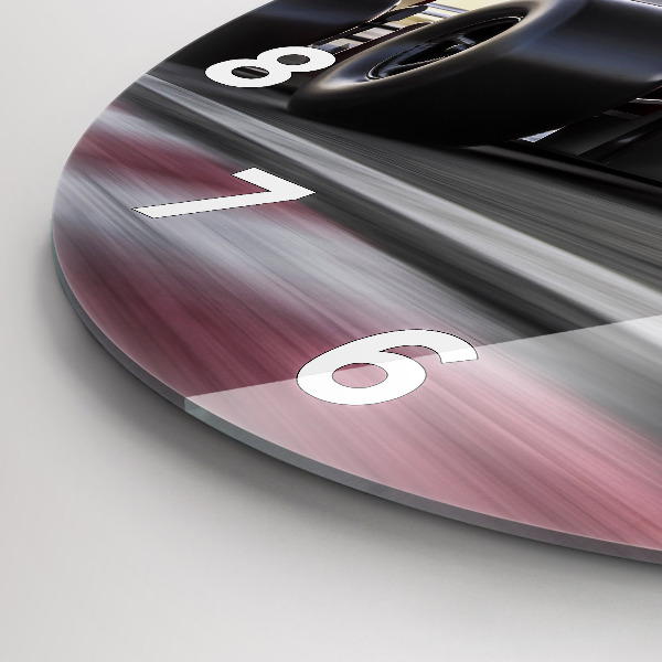 Reloj redondo pared Coche de carreras deportivo