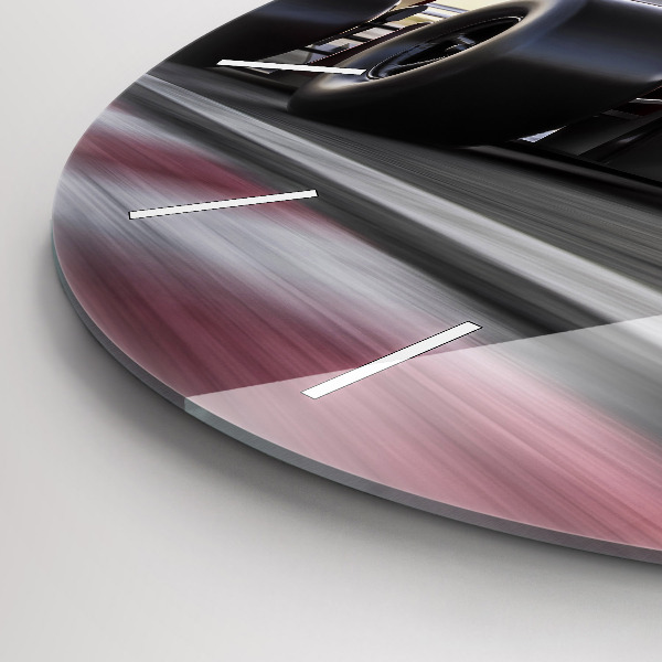 Reloj redondo pared Coche de carreras deportivo