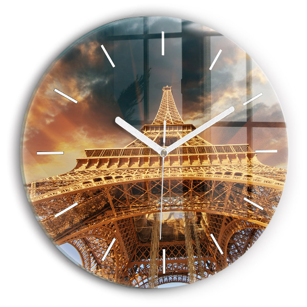 Reloj de pared redondo Torre Eiffel bajo el sol