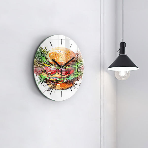 Reloj redondo pared Hamburguesa de queso XXL