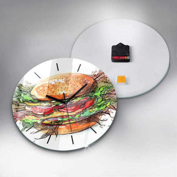 Reloj redondo pared Hamburguesa de queso XXL