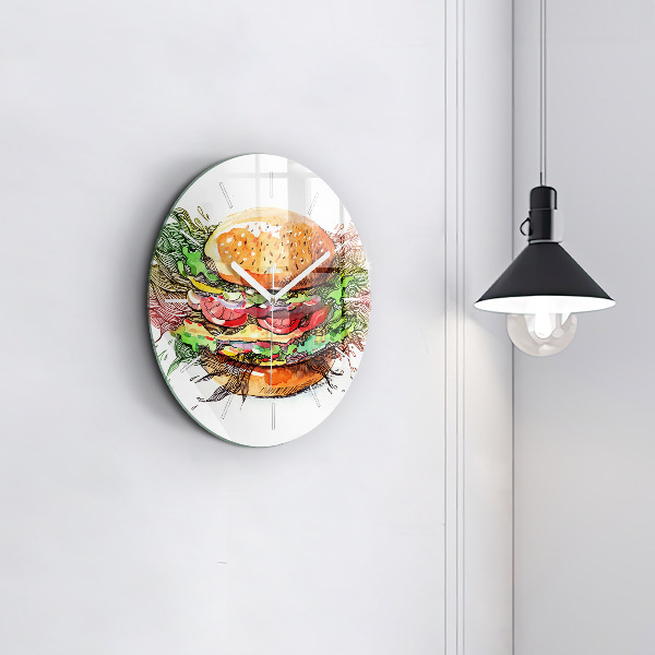 Reloj redondo pared Hamburguesa de queso XXL