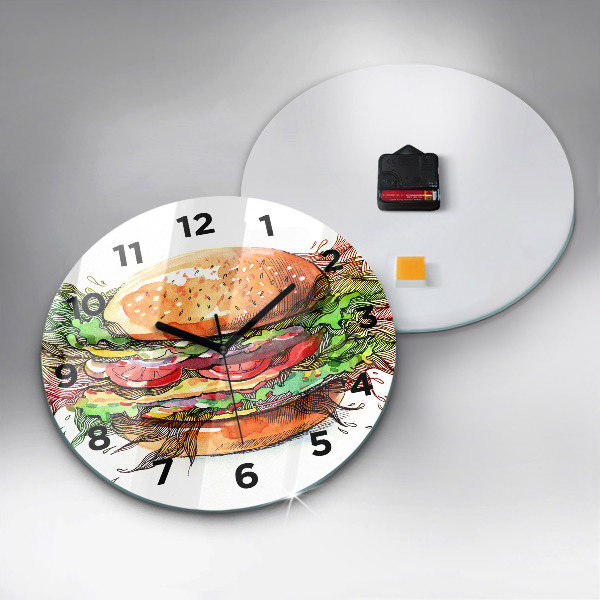 Reloj redondo pared Hamburguesa de queso XXL