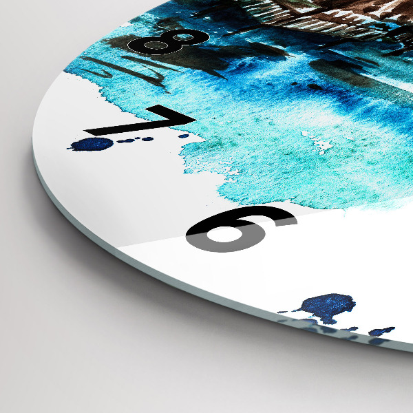 Reloj redondo pared Cuadro isla desierta