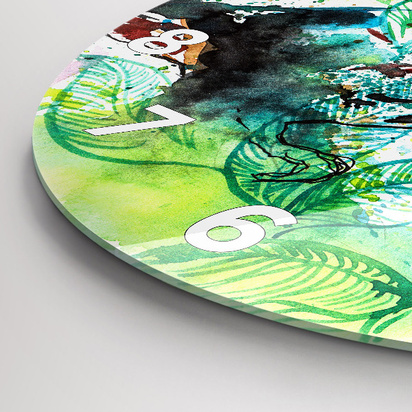 Reloj redondo pared Tucán en la hierba