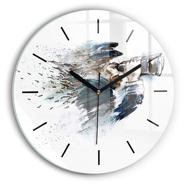 Reloj redondo pared Capitán de barco con prismáticos