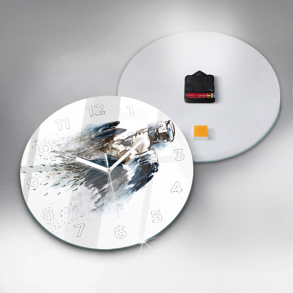 Reloj redondo pared Capitán de barco con prismáticos