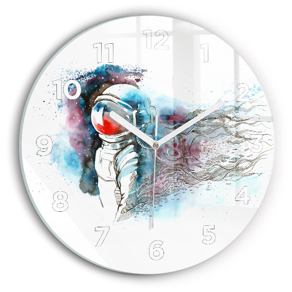 Reloj de cristal redondo Astronauta abstracto