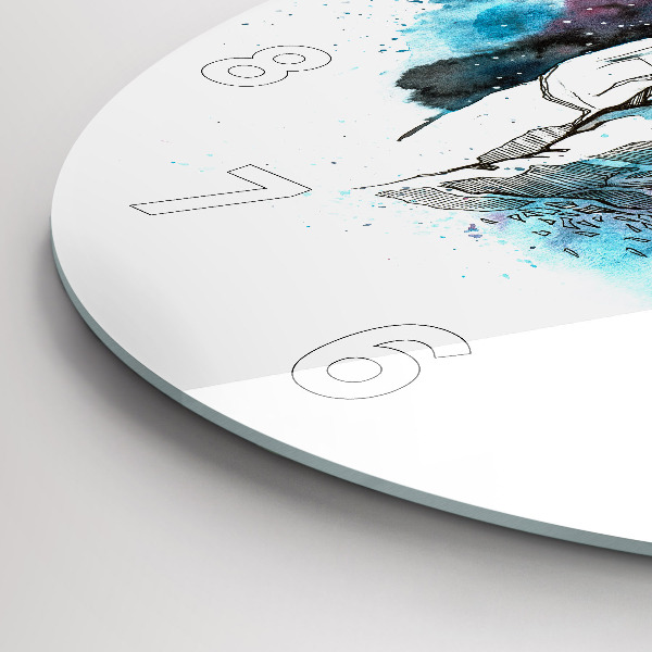 Reloj de cristal redondo Astronauta abstracto