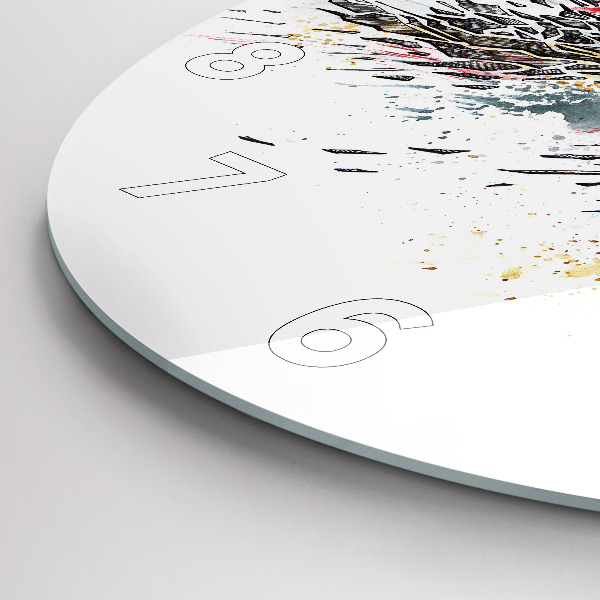 Reloj de cristal redondo Un guerrero durante una cacería