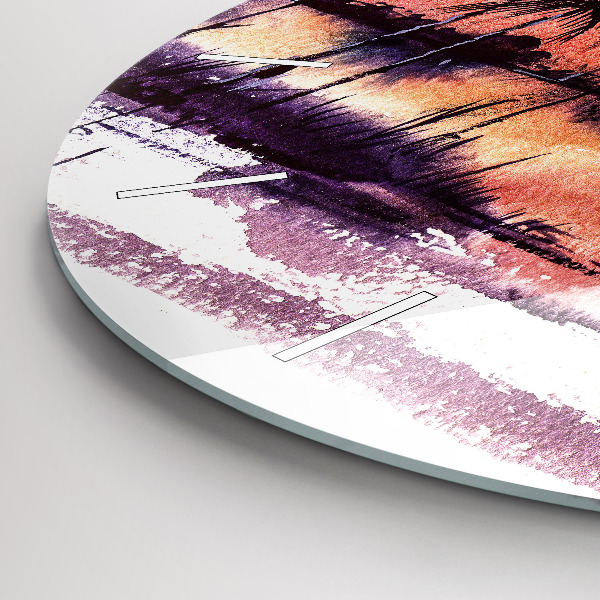 Reloj de cristal redondo Paisaje tropical